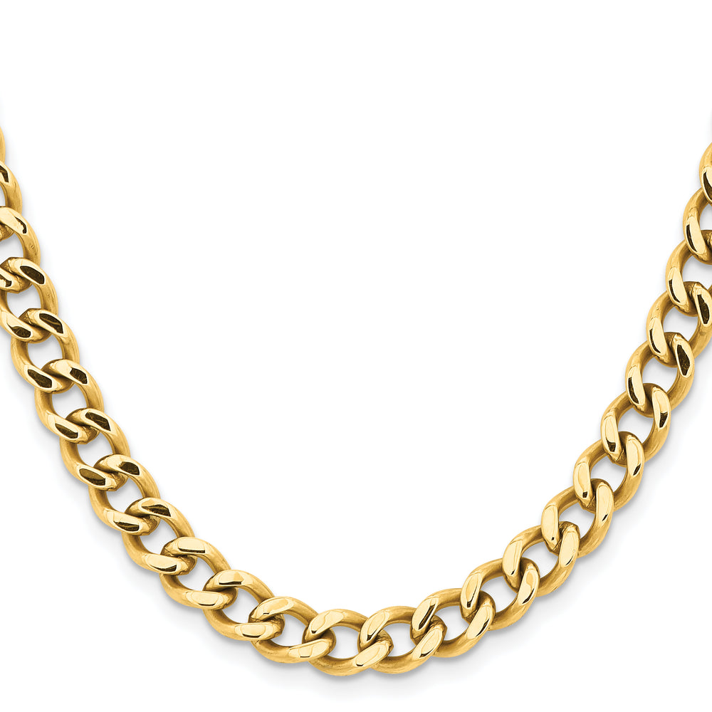 Chisel Stainless Steel Yellow Finish Finish 7.5mm Curb Chain