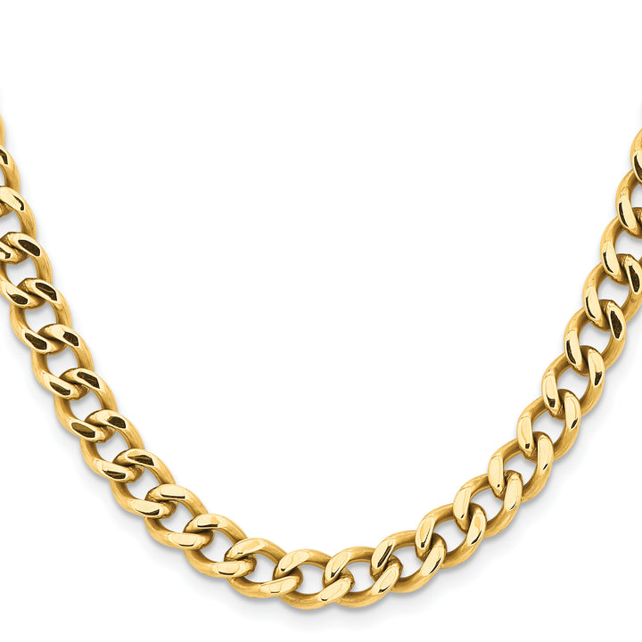 Chisel Stainless Steel Yellow Finish Finish 7.5mm Curb Chain