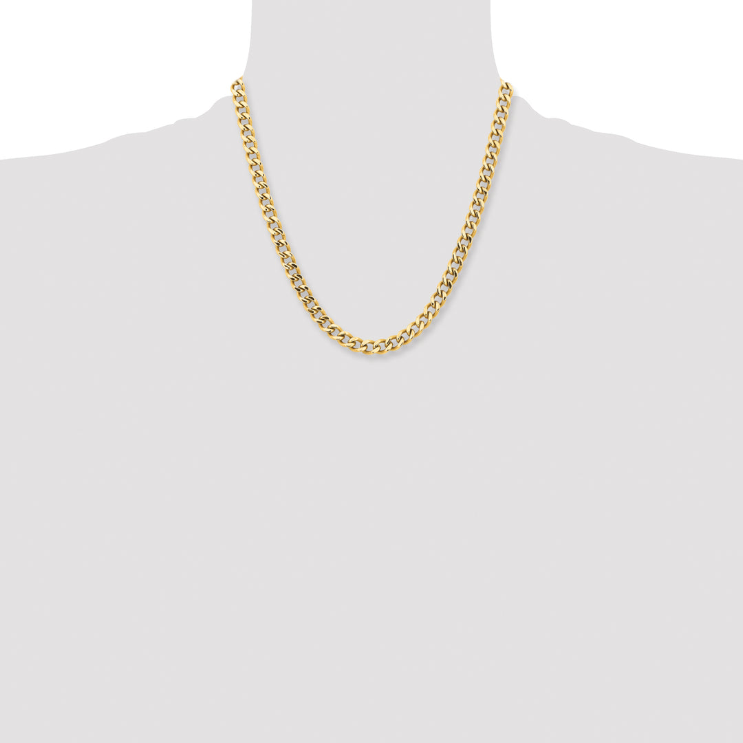 Chisel Stainless Steel Yellow Finish Finish 7.5mm Curb Chain