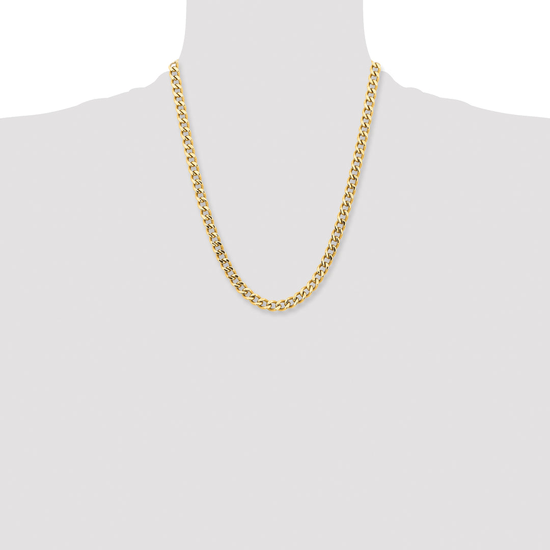 Chisel Stainless Steel Yellow Finish Finish 7.5mm Curb Chain