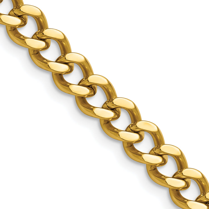 Chisel Stainless Steel Yellow Finish Finish 7.5mm Curb Chain