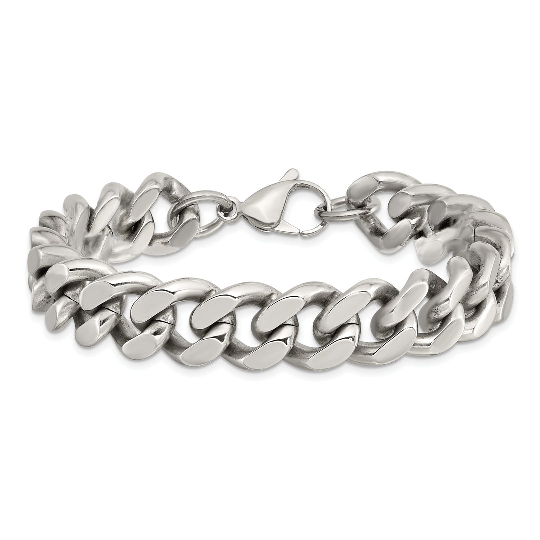 Chisel Stainless Steel 13.75mm Curb Bracelet