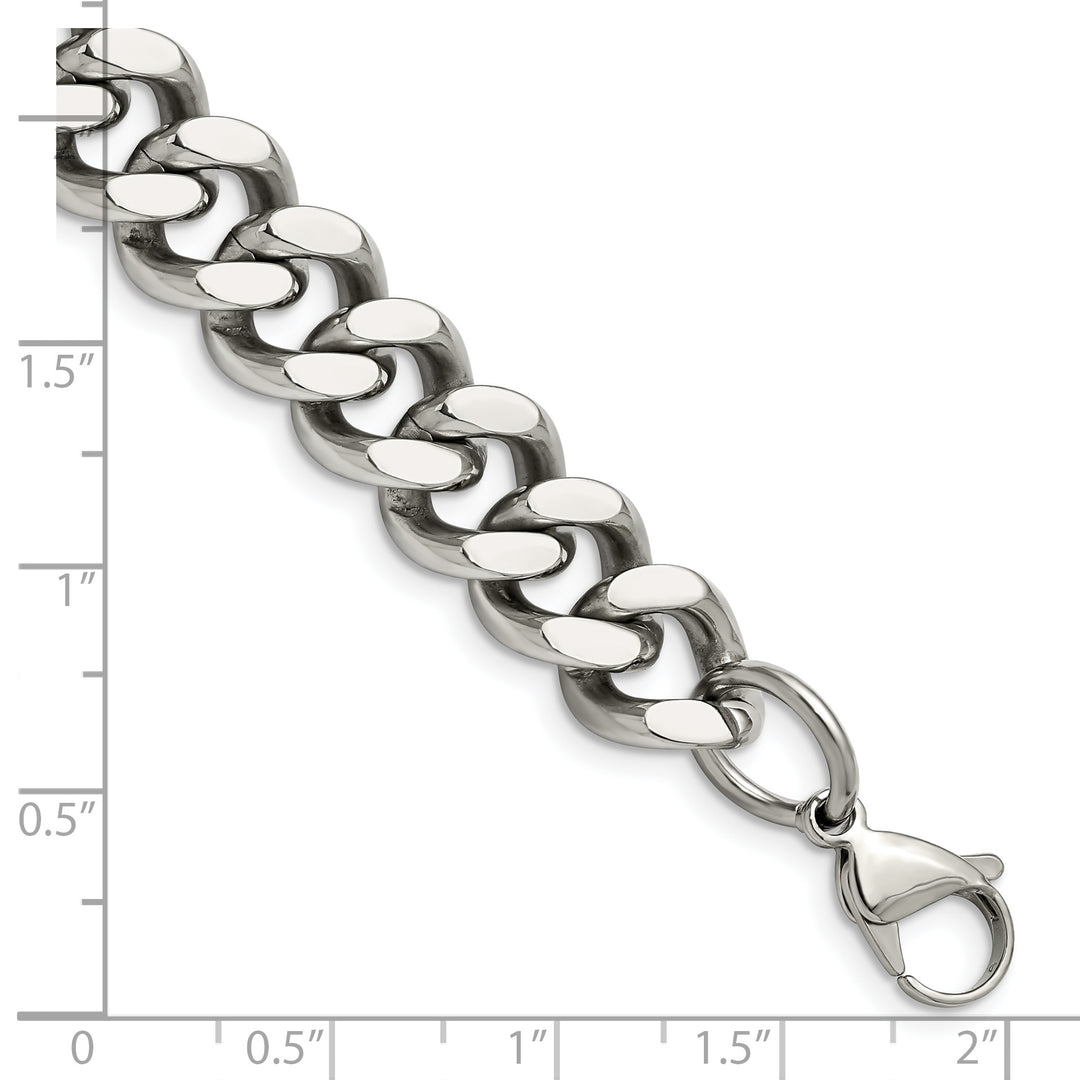 Chisel Stainless Steel 13.75mm Curb Bracelet