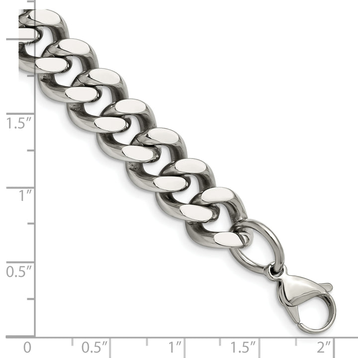 Chisel Stainless Steel 13.75mm Curb Bracelet