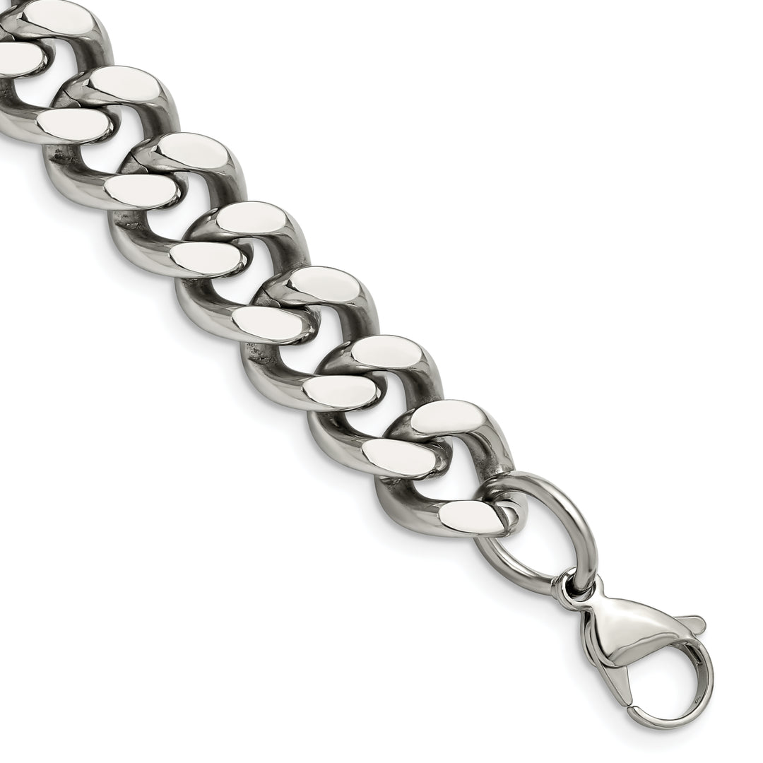 Chisel Stainless Steel 13.75mm Curb Bracelet