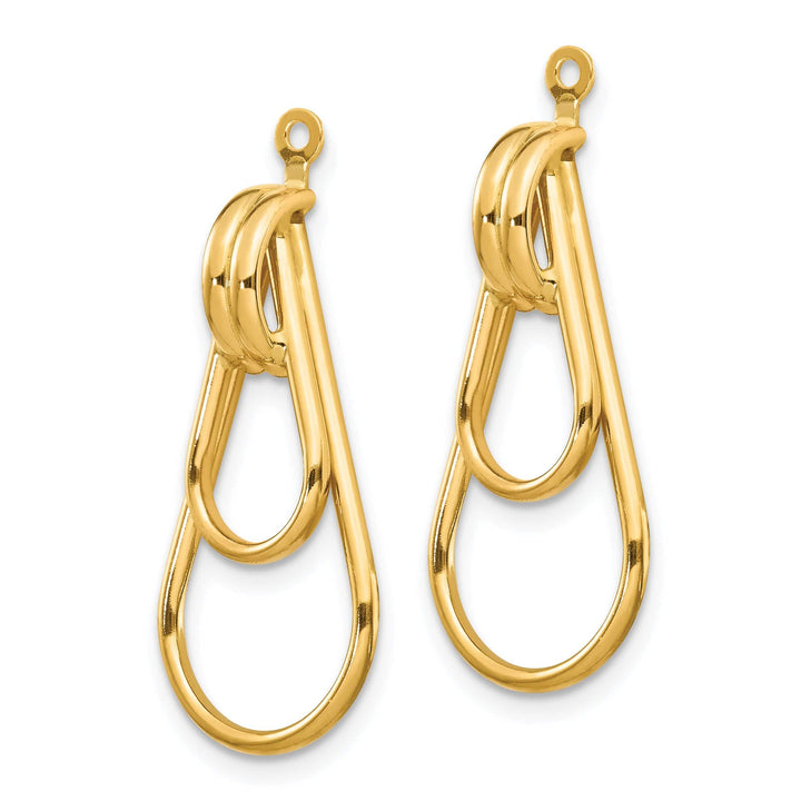 14k Yellow Gold Double Teardrop Doorknocker Earring Jackets
