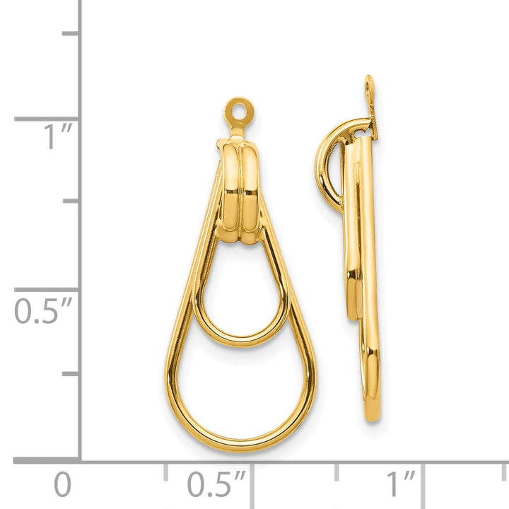 14k Yellow Gold Double Teardrop Doorknocker Earring Jackets