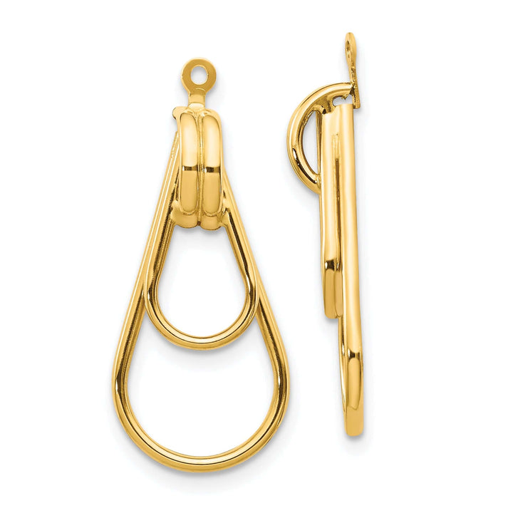 14k Yellow Gold Double Teardrop Doorknocker Earring Jackets