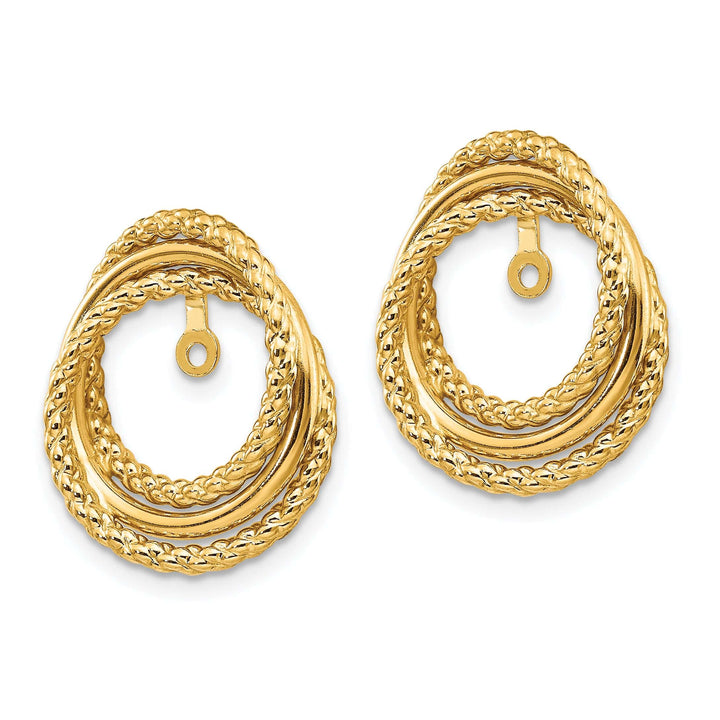 14k Yellow Gold Twisted Fancy Design Earring Jackets