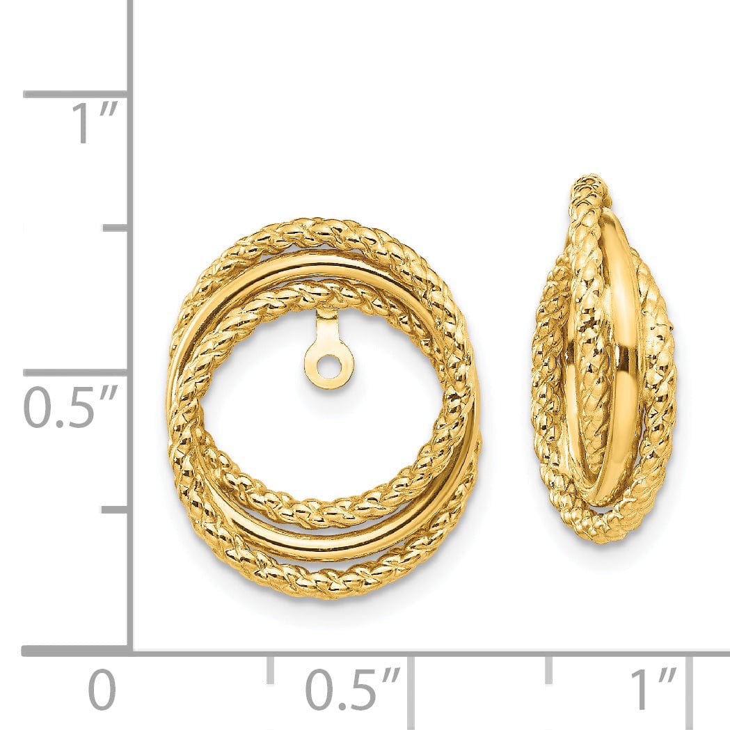 14k Yellow Gold Twisted Fancy Design Earring Jackets