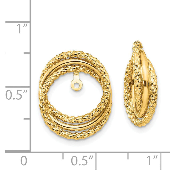 14k Yellow Gold Twisted Fancy Design Earring Jackets