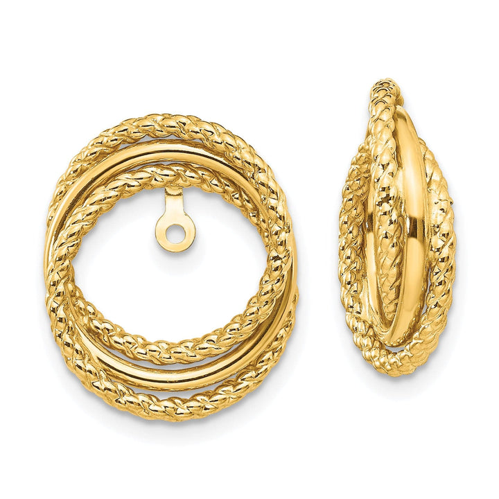 14k Yellow Gold Twisted Fancy Design Earring Jackets