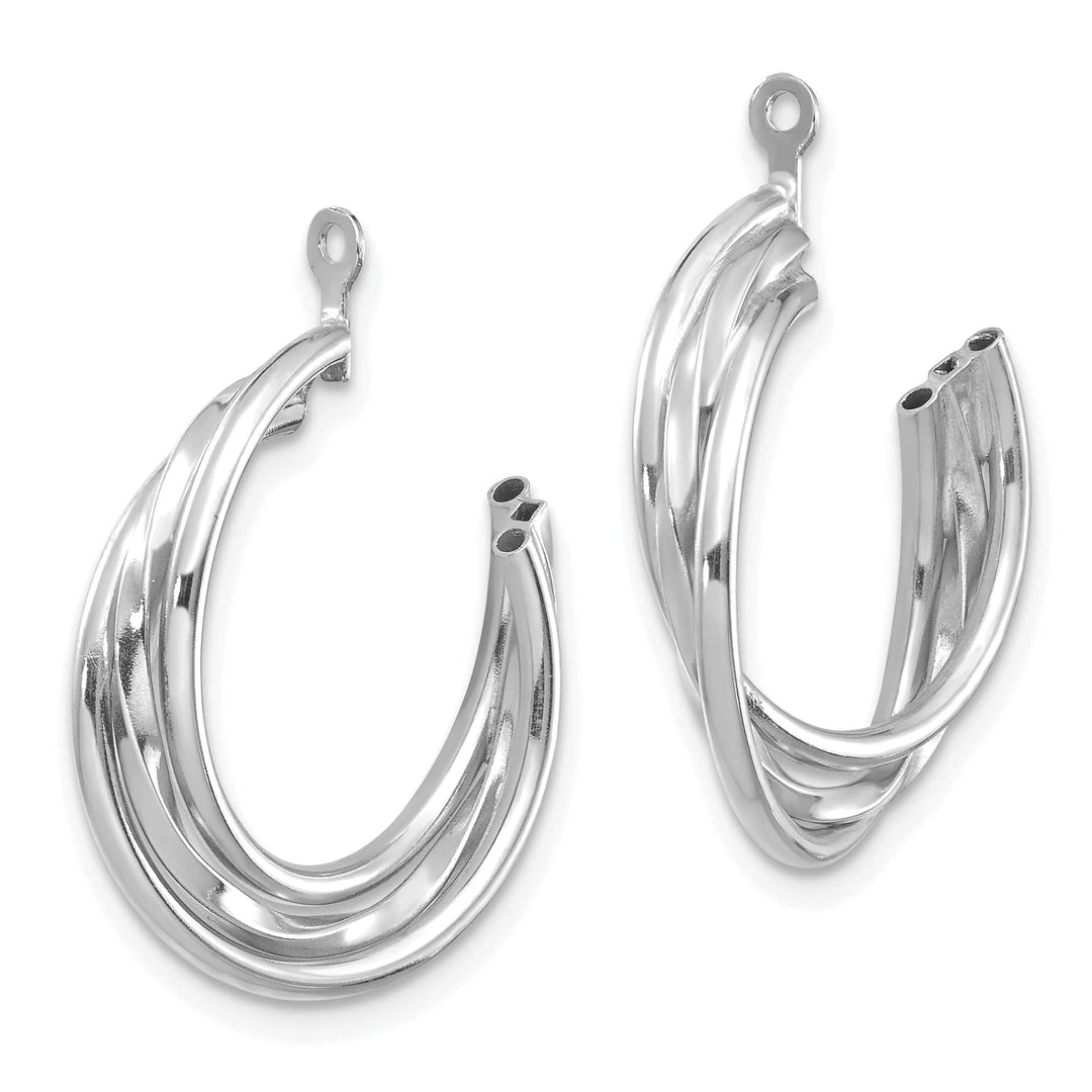 14K White Gold Polished Finish Hoop Earring Jackets