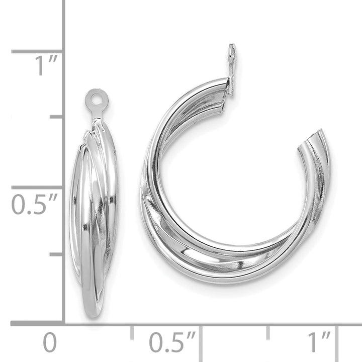 14K White Gold Polished Finish Hoop Earring Jackets