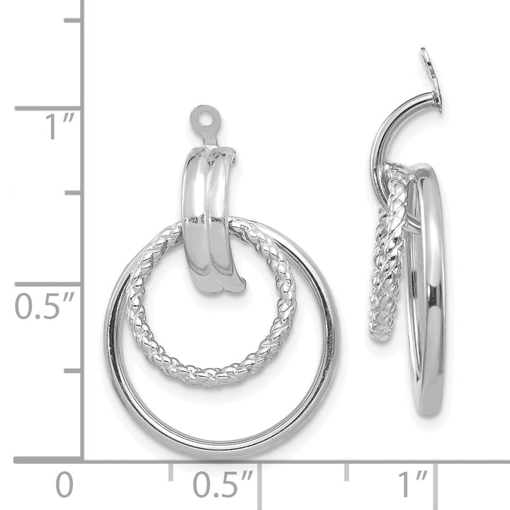 14K White Gold Twisted Fancy Doorknocker Design Earring Jackets