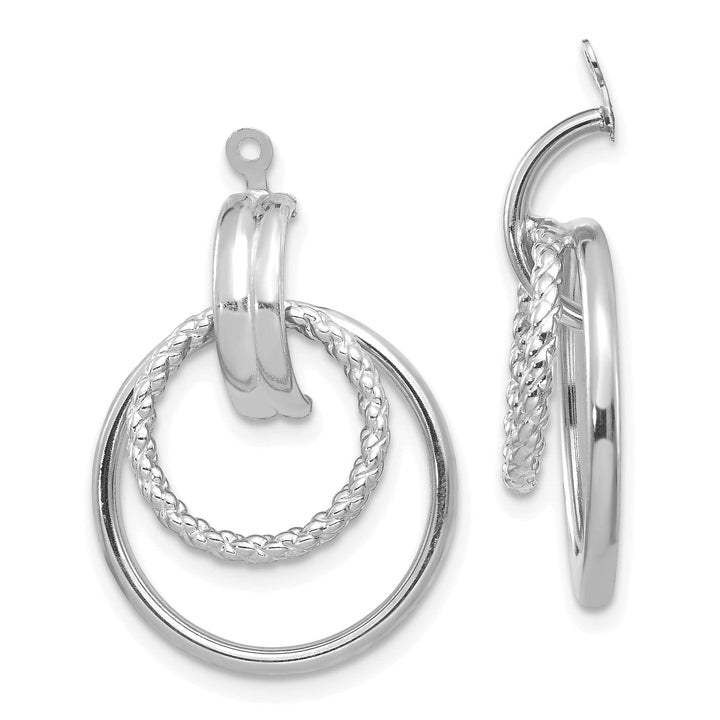 14K White Gold Twisted Fancy Doorknocker Design Earring Jackets