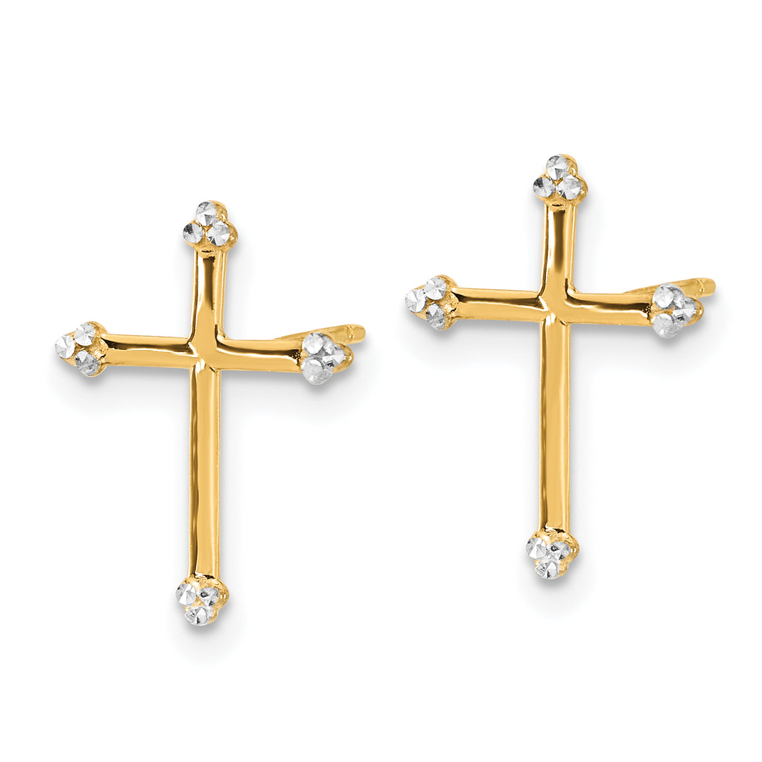 14K Yellow Gold D.C. Cross Post Earrings