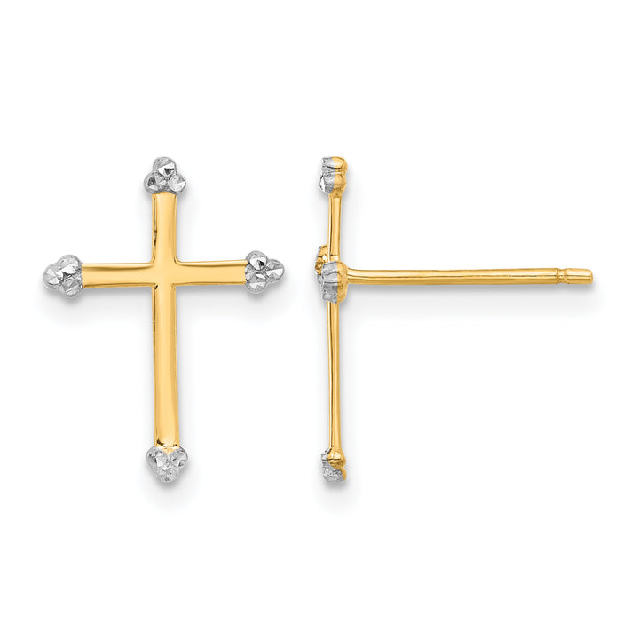 14K Yellow Gold D.C. Cross Post Earrings