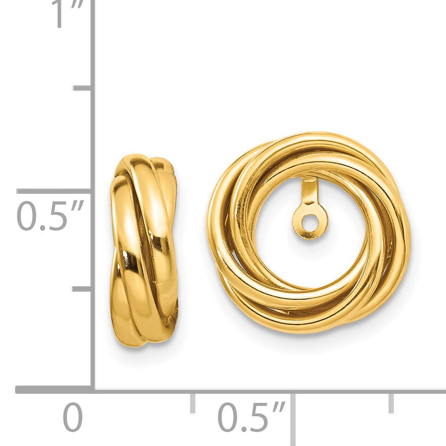 14k Yellow Gold Polished Love Knot Earring Jackets