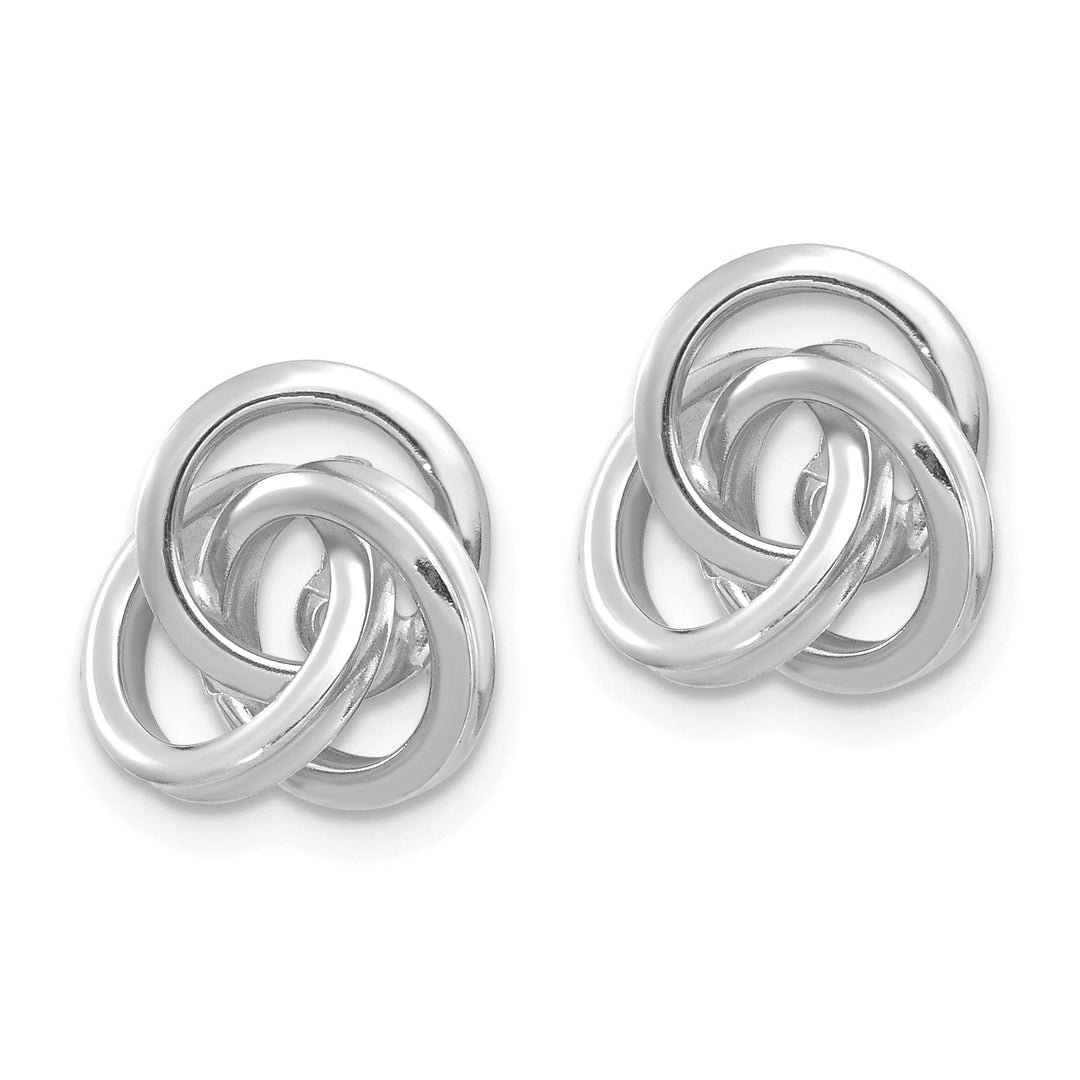 14K White Gold Polished Finish Love Knot Earring Jackets