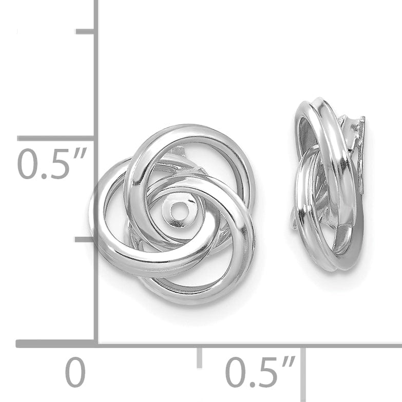 14K White Gold Polished Finish Love Knot Earring Jackets