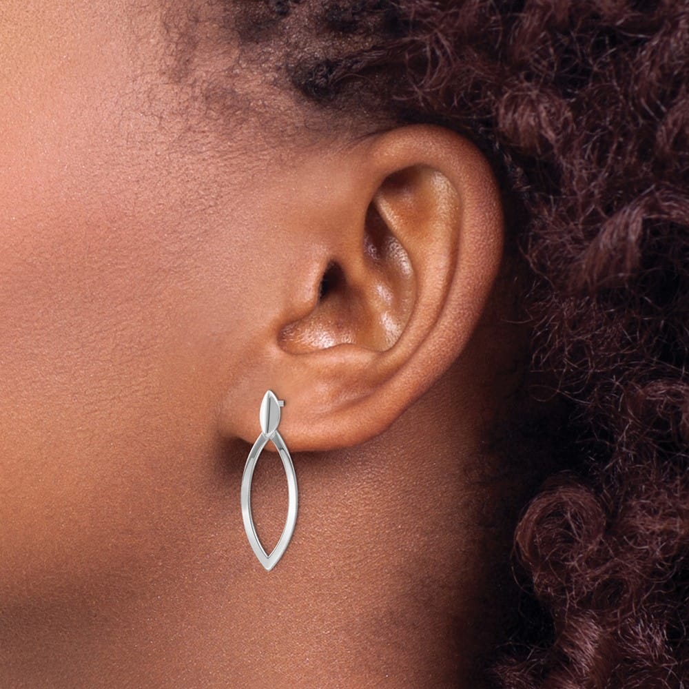 Lovely Rita's Earrings Sterling Silver 25.25mm Polished Post Dangle Earrings