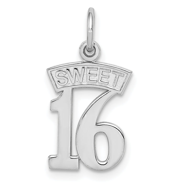 14k White Gold SWEET 16 Pendant