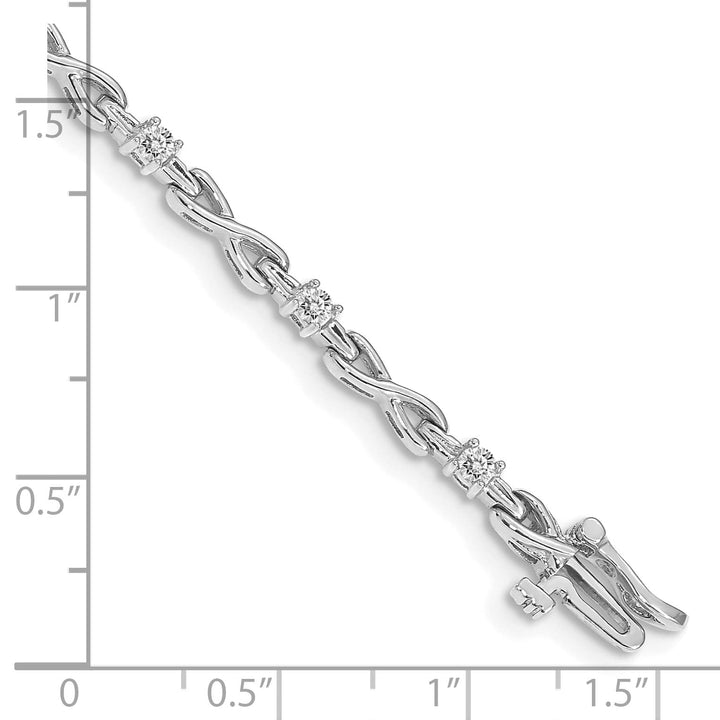 14K White Gold 1/2 carat Round SI2/SI3 Diamond 4-prong Bracelet