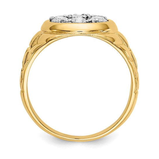 14k Yellow Gold Polished Men's 1ct. Diamond Ring