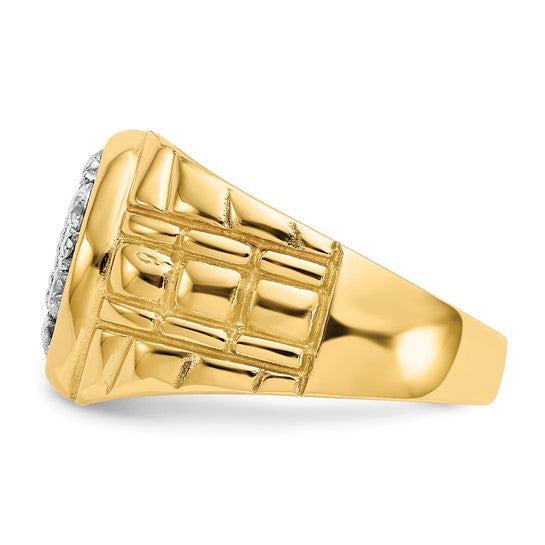 14k Yellow Gold Polished Men's 1ct. Diamond Ring