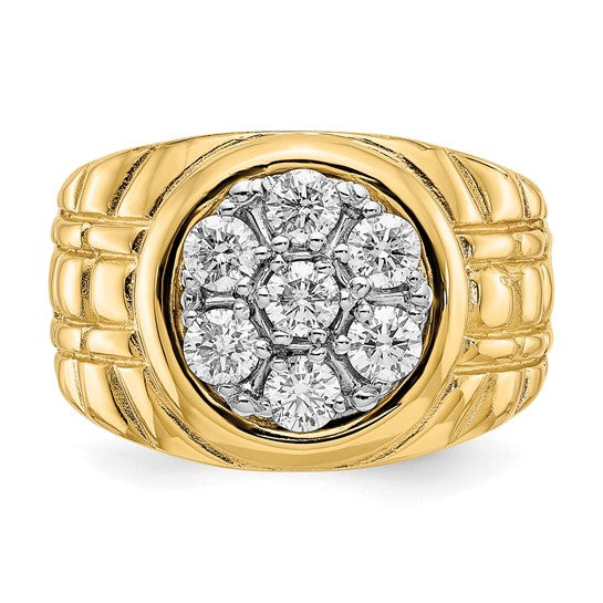 14k Yellow Gold Polished Men's 1ct. Diamond Ring