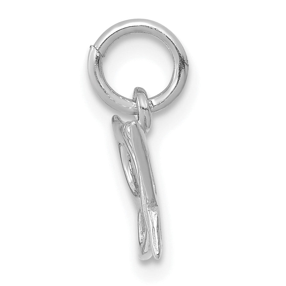 14k White Gold Polished Finish Butterfly Charm Pendant
