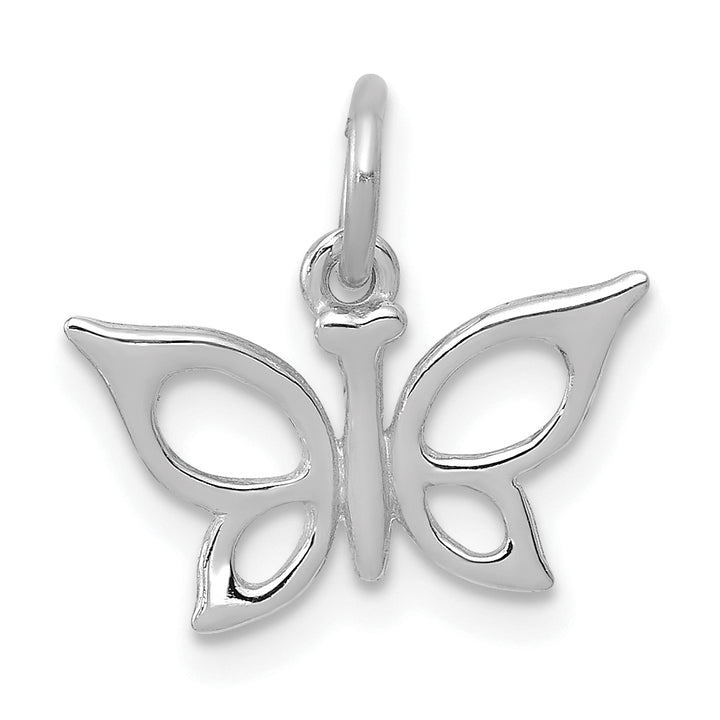 14k White Gold Polished Finish Butterfly Charm Pendant