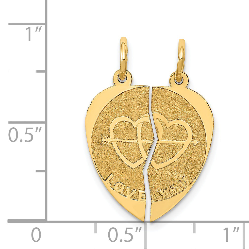 14kt Yellow Gold Break-apart I LOVE YOU Charm Pendant