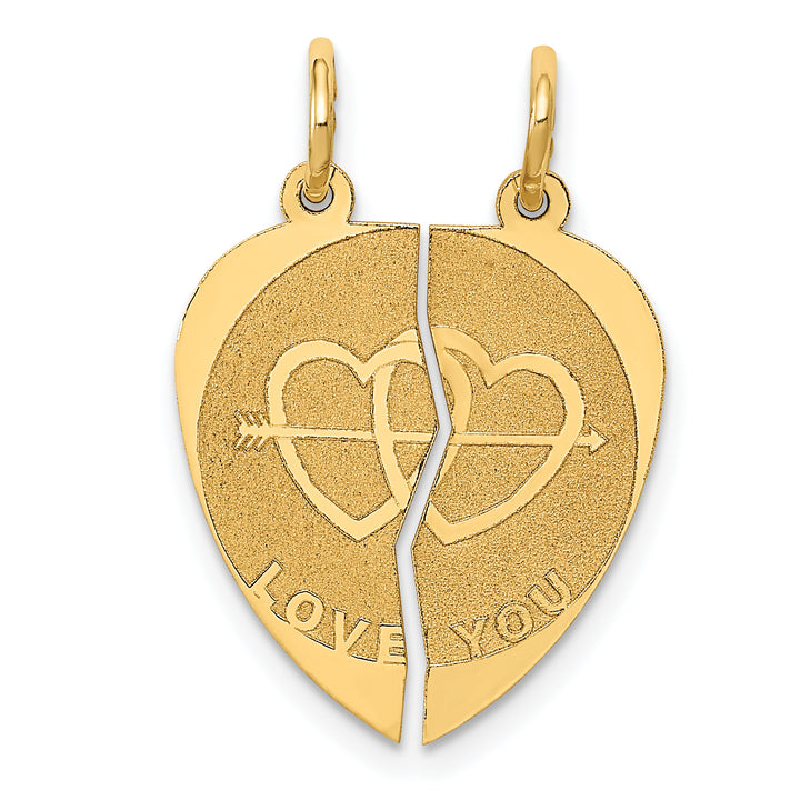 14kt Yellow Gold Break-apart I LOVE YOU Charm Pendant