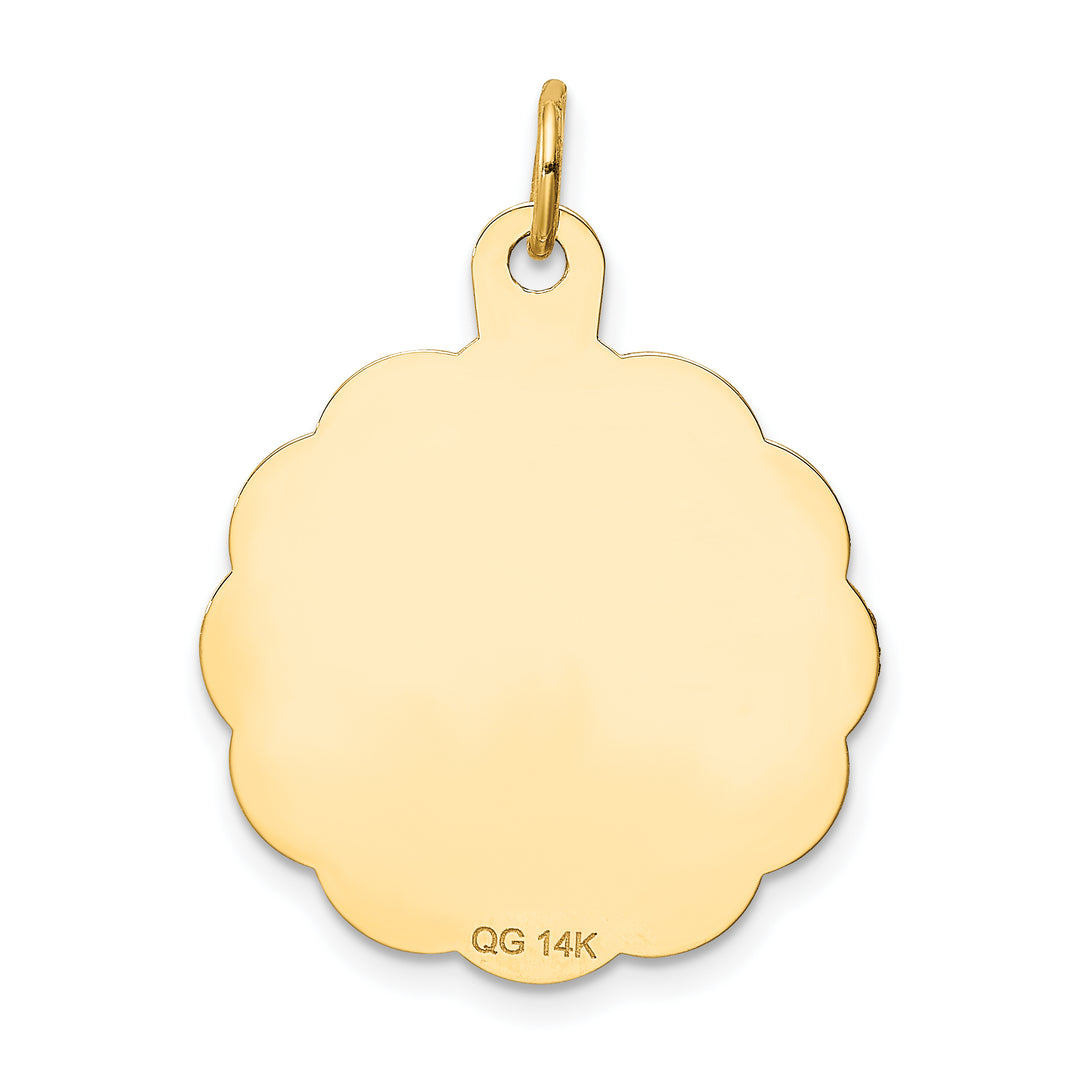 14kt Yellow Gold A DATE TO REMEMBER Pendant Disc