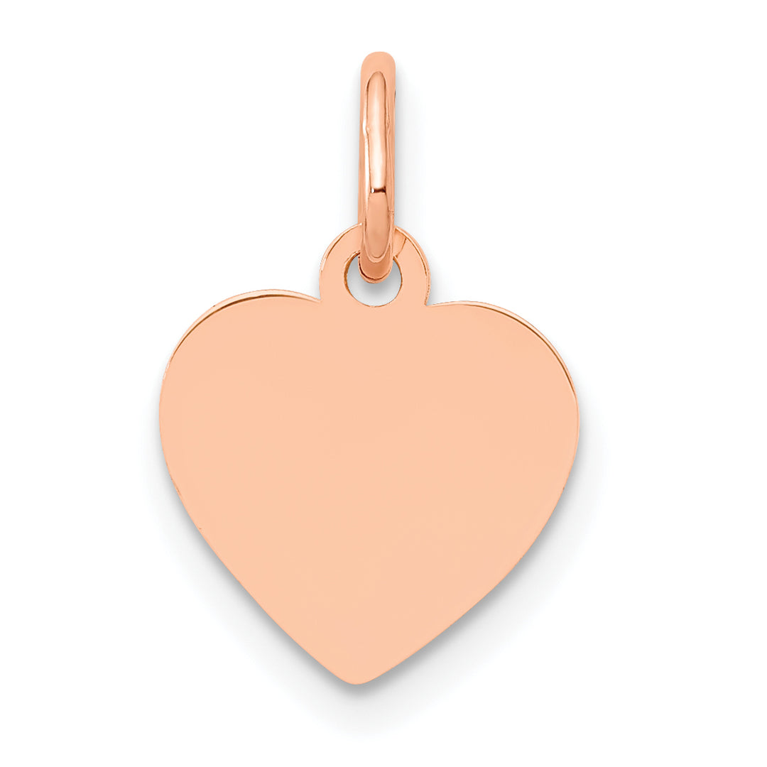 14Kt Rose Gold Polished Heart Shaped Disc Pendant