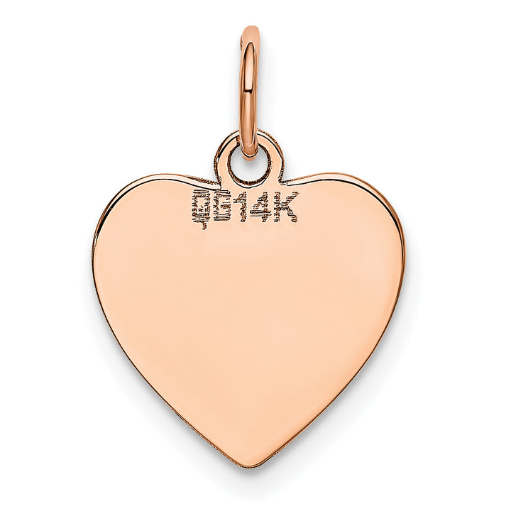 14K Rose Gold Heart Shaped Disc Design Pendant