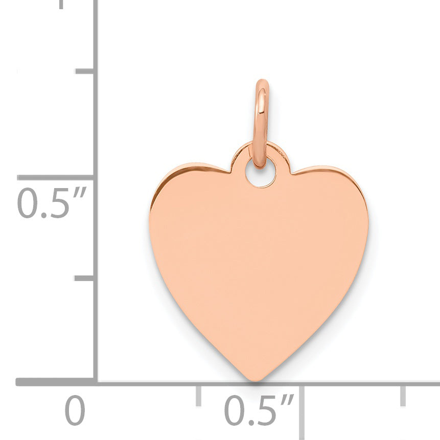 14K Rose Gold Heart Shaped Disc Design Pendant