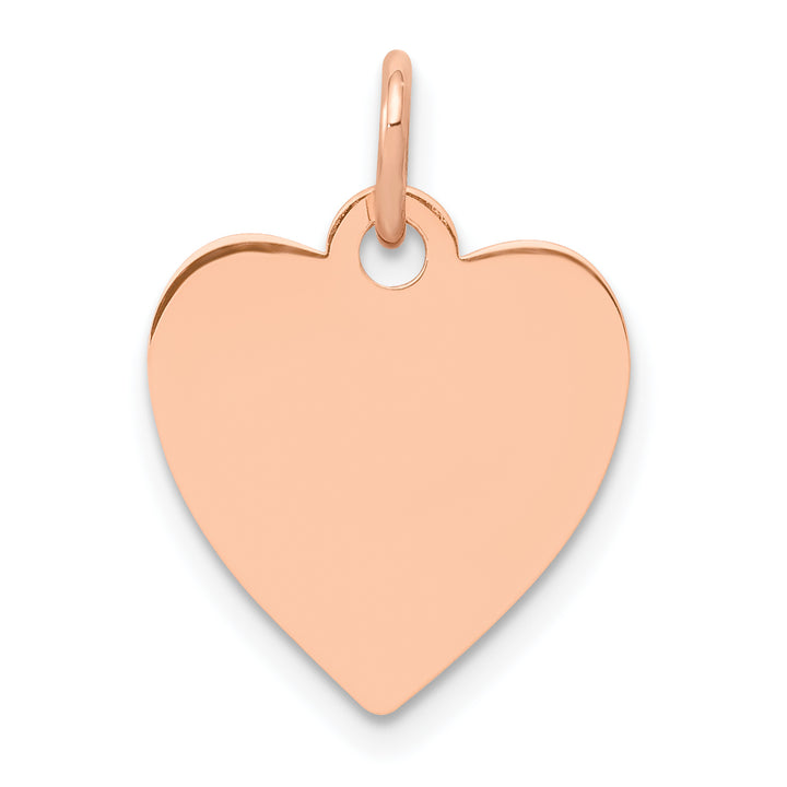 14K Rose Gold Heart Shaped Disc Design Pendant