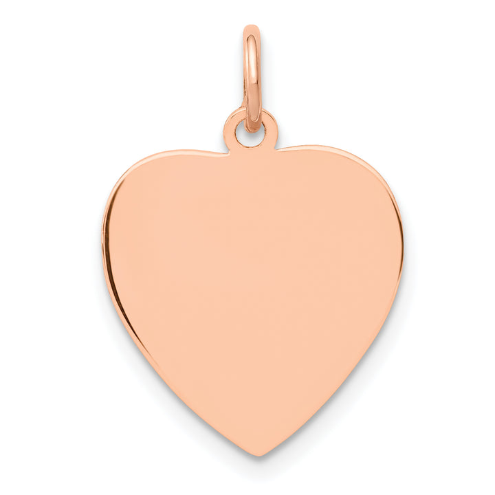 14Kt Rose Gold Polished Finish Heart Shaped Disc Pendant