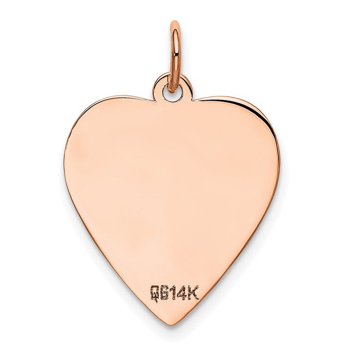 14K Rose Gold Polished Heart Shaped Disc Pendant