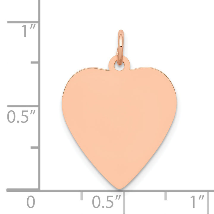 14K Rose Gold Polished Heart Shaped Disc Pendant