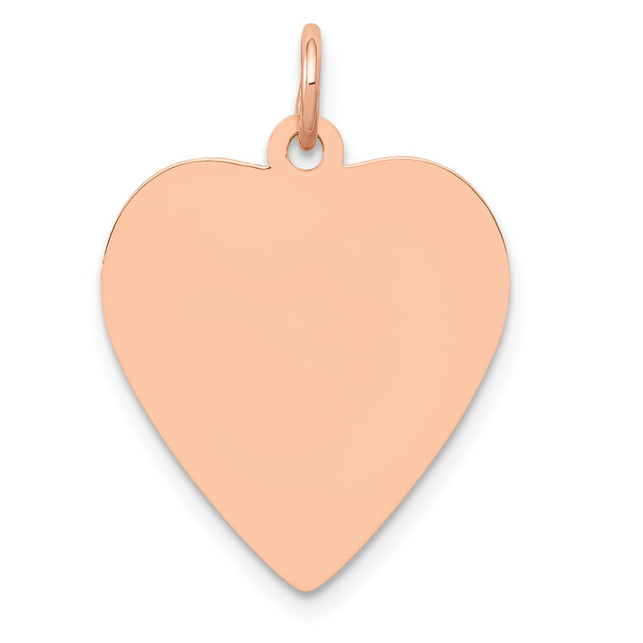 14K Rose Gold Polished Heart Shaped Disc Pendant