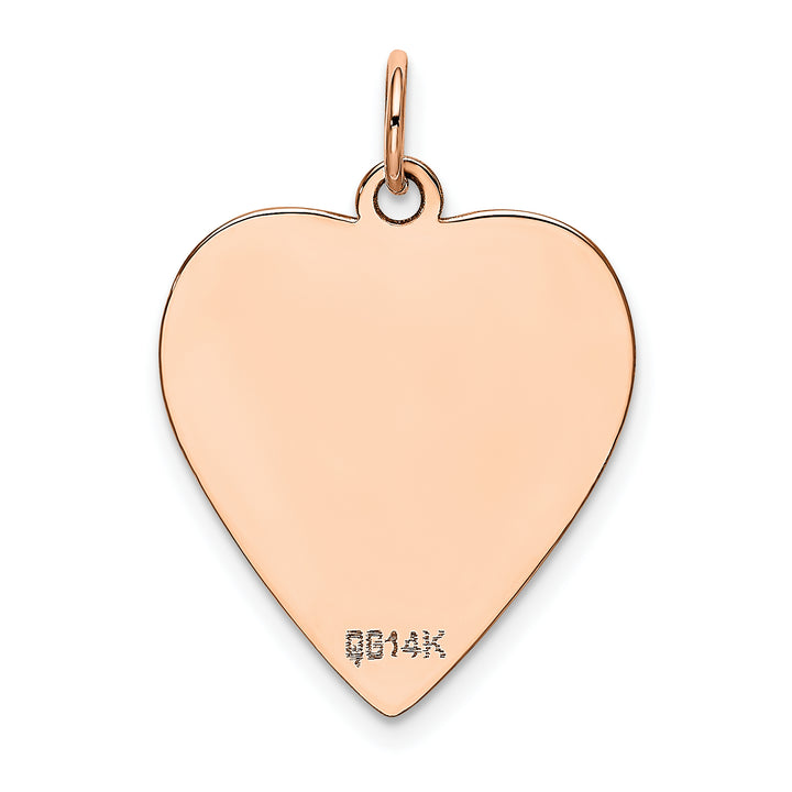 14K Rose Gold Polished Heart Shaped Disc Design Pendant