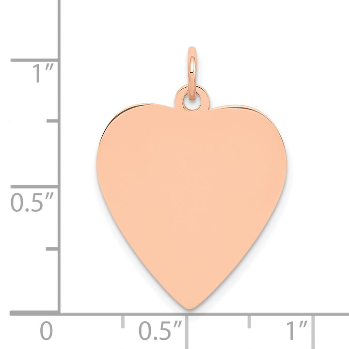 14K Rose Gold Polished Heart Shaped Disc Design Pendant