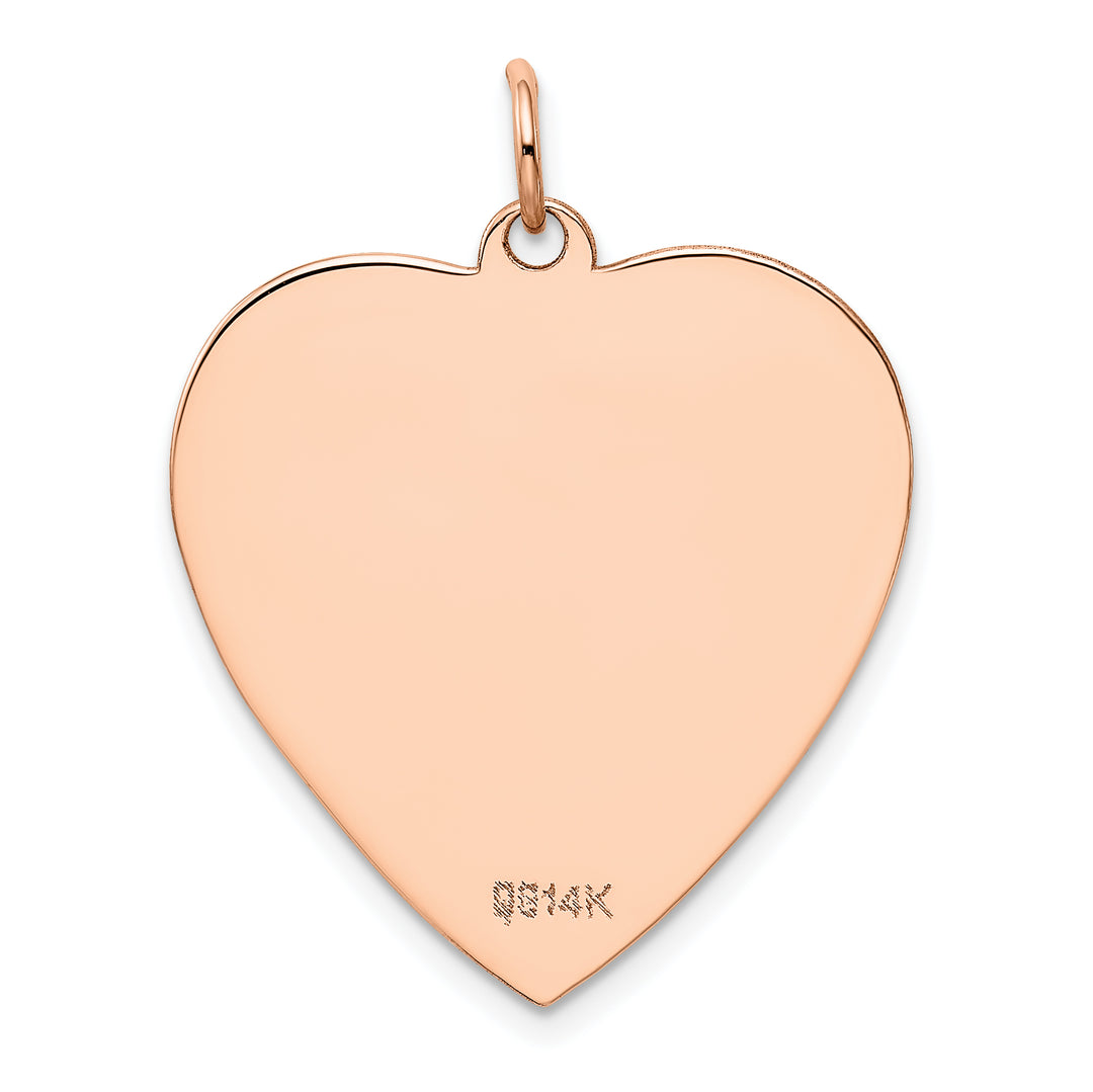 14Kt Rose Gold Polished Heart Shaped Disc Pendant