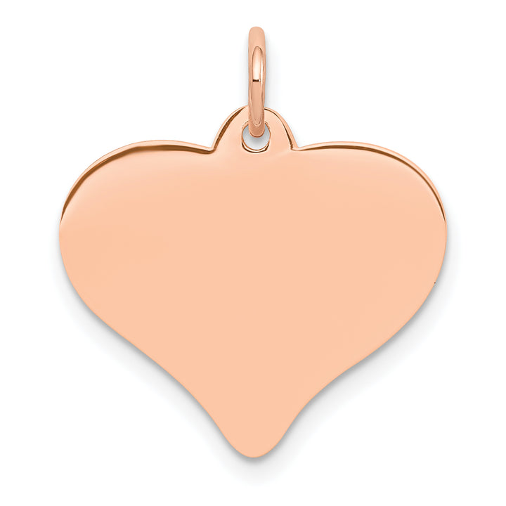 14K Rose Gold Polished Finish Heart Shaped Disc Pendant