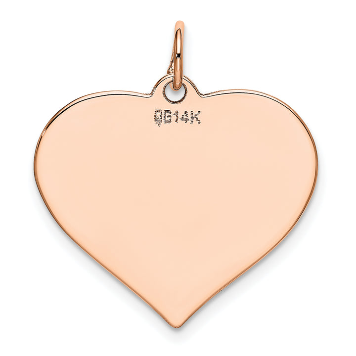 14K Rose Gold Heart Shaped Disc Design Pendant