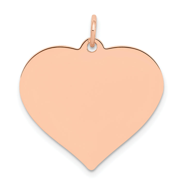 14K Rose Gold Heart Shaped Disc Design Pendant